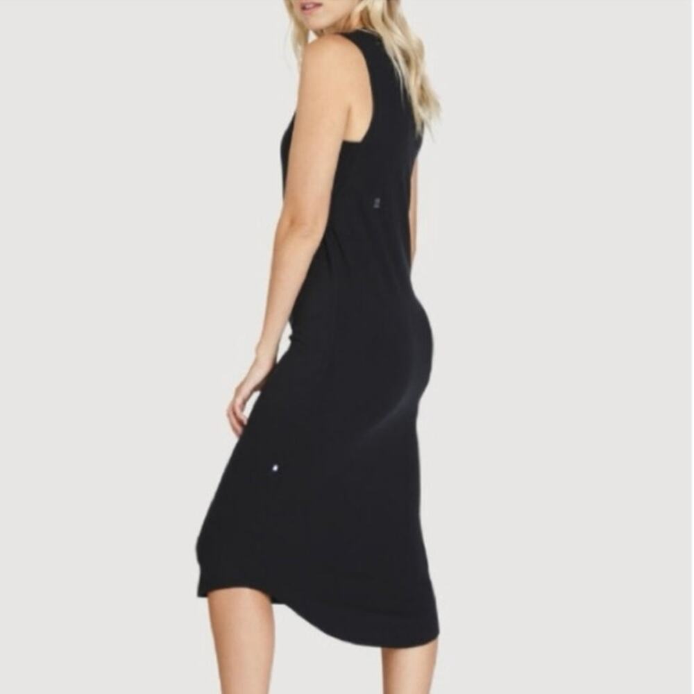 Kit & Ace Goodfeels Brushed Knit Midi Dress‎ Size M Black Sleeveless Minimalist - Picture 2 of 10